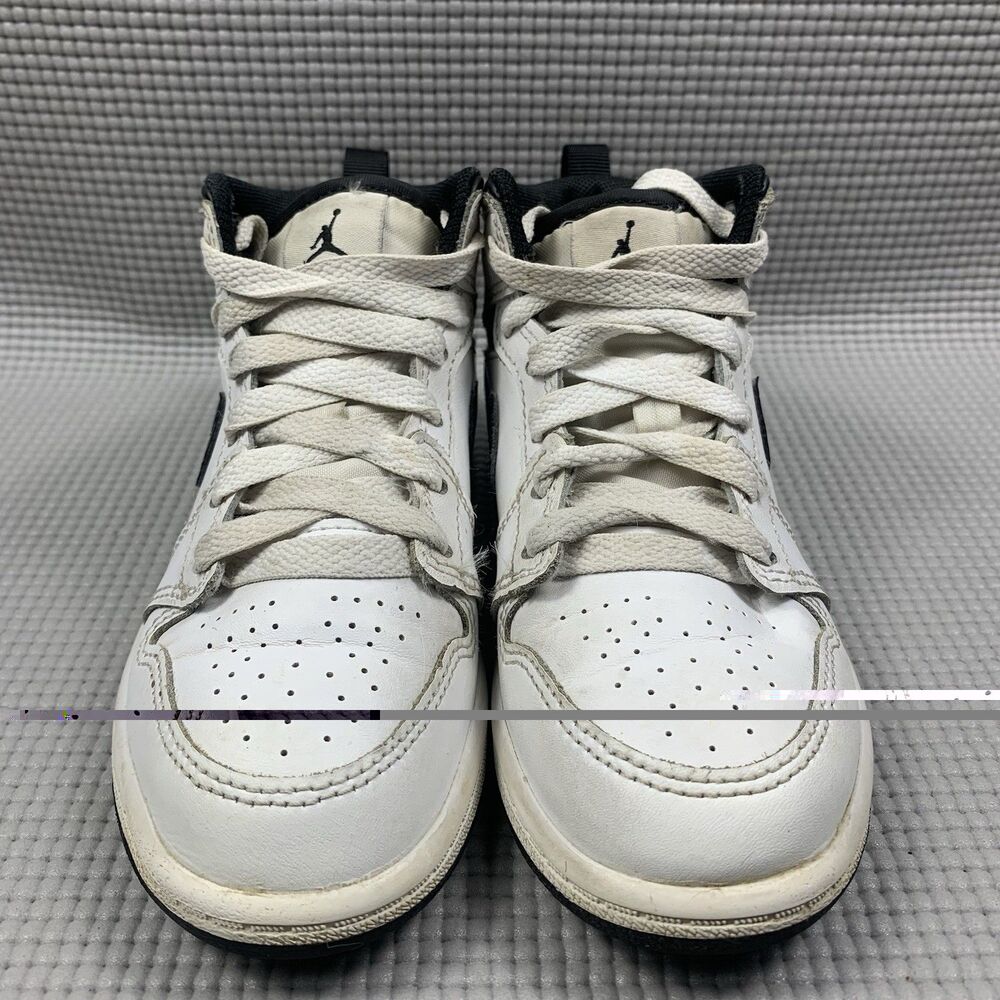 Nike Air Jordan 1 Mid Athletic Shoes "White/Black" DQ8424-132 Size 11 C - Picture 6 of 8